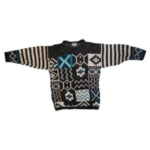 Authentic Renaissance Knitwear Geometric Cosby 80s Sweater Unisex